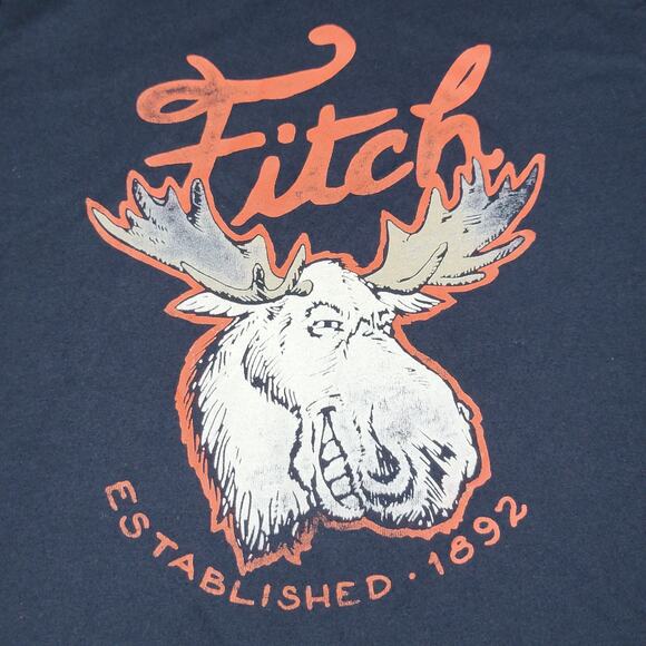 Abercrombie Kids Black Tee "Fitch" Moose - Size 13/14 - Picture 2 of 5